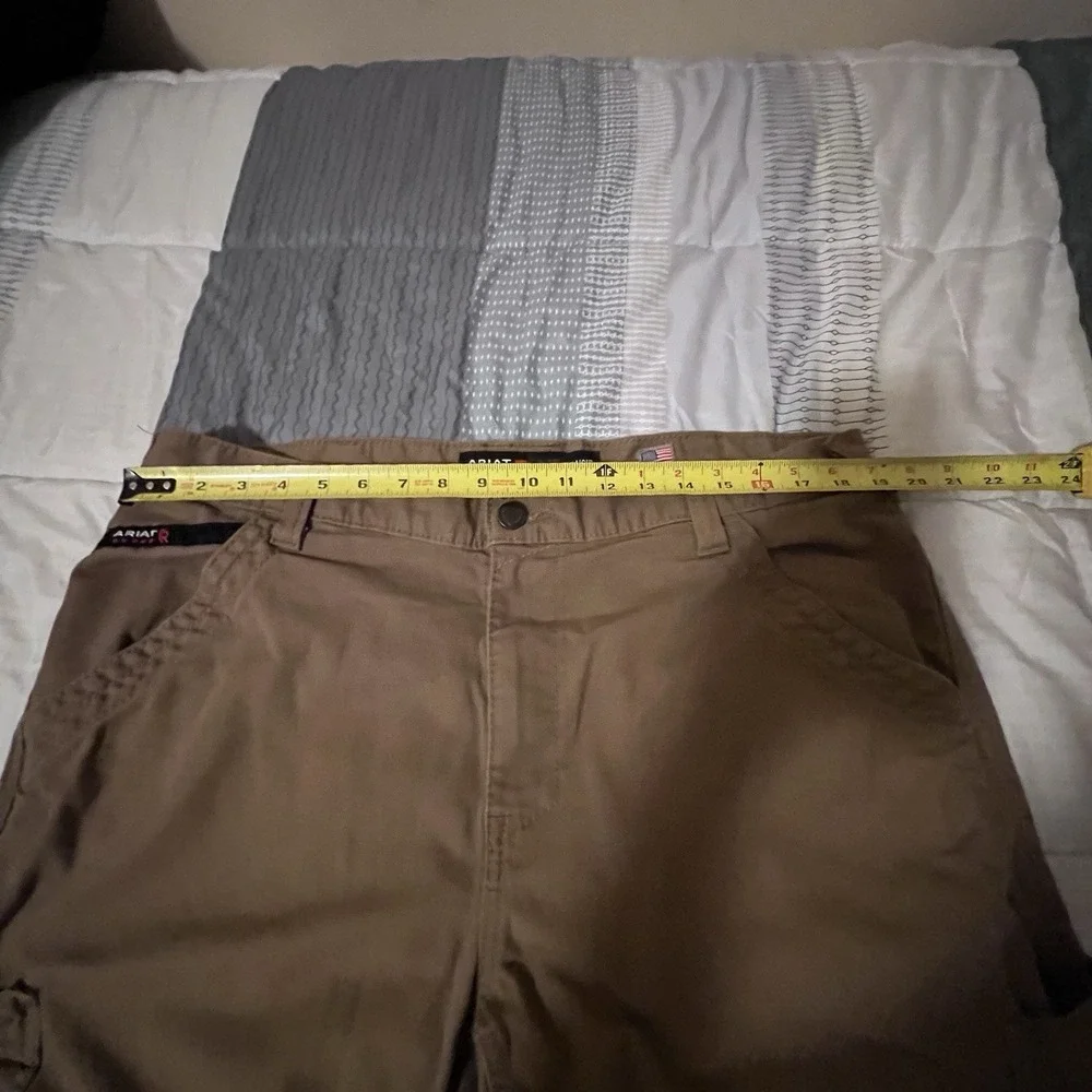 Ariat FR M5 Straight Leg Cargo Pants Mens 38x32 Beige Workwear Flame Resistant